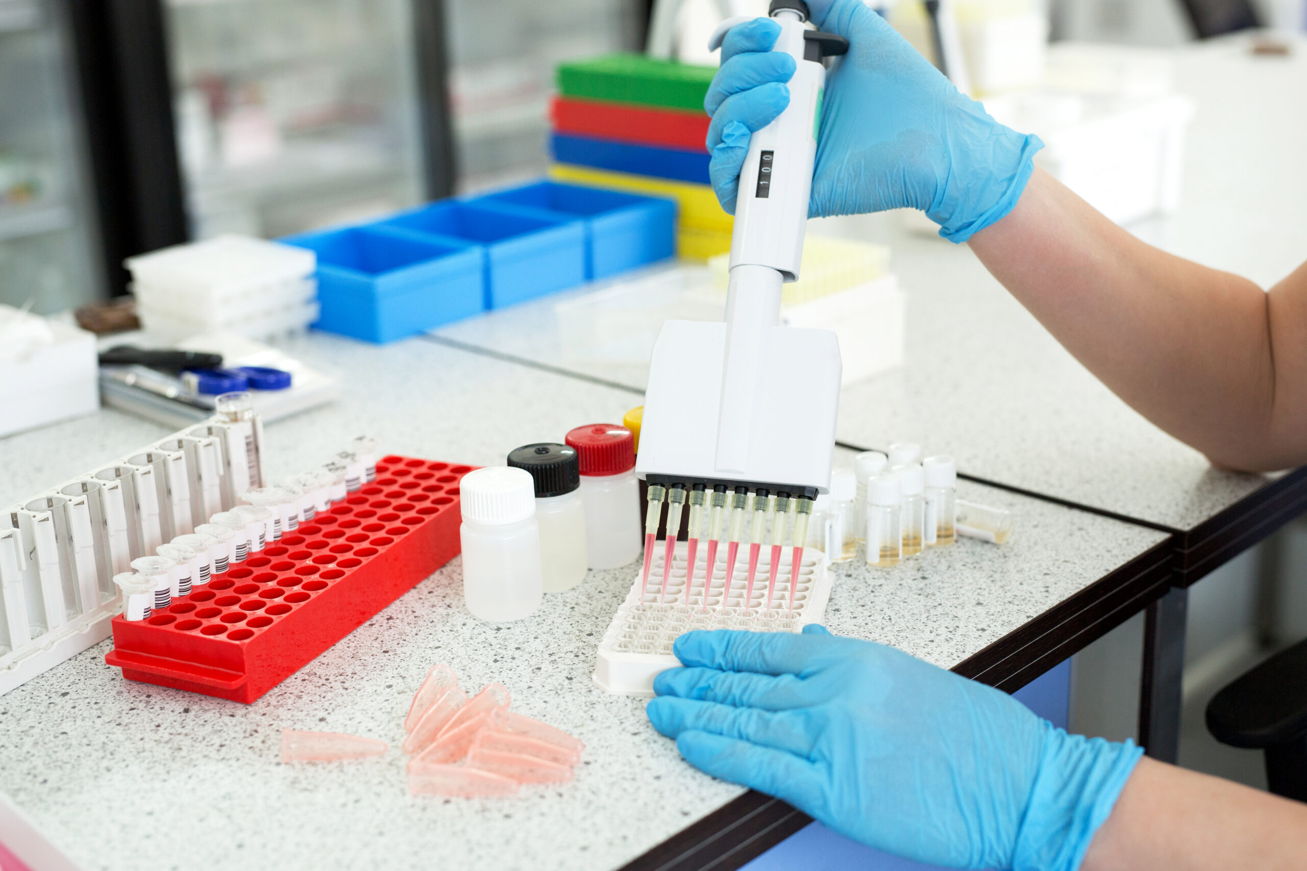 Laboratory analysis conducted by a scientist.